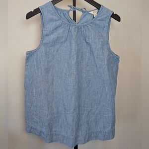 J. Crew Women's Size XS Sky Blue Chambray Swing Sleeveless Top